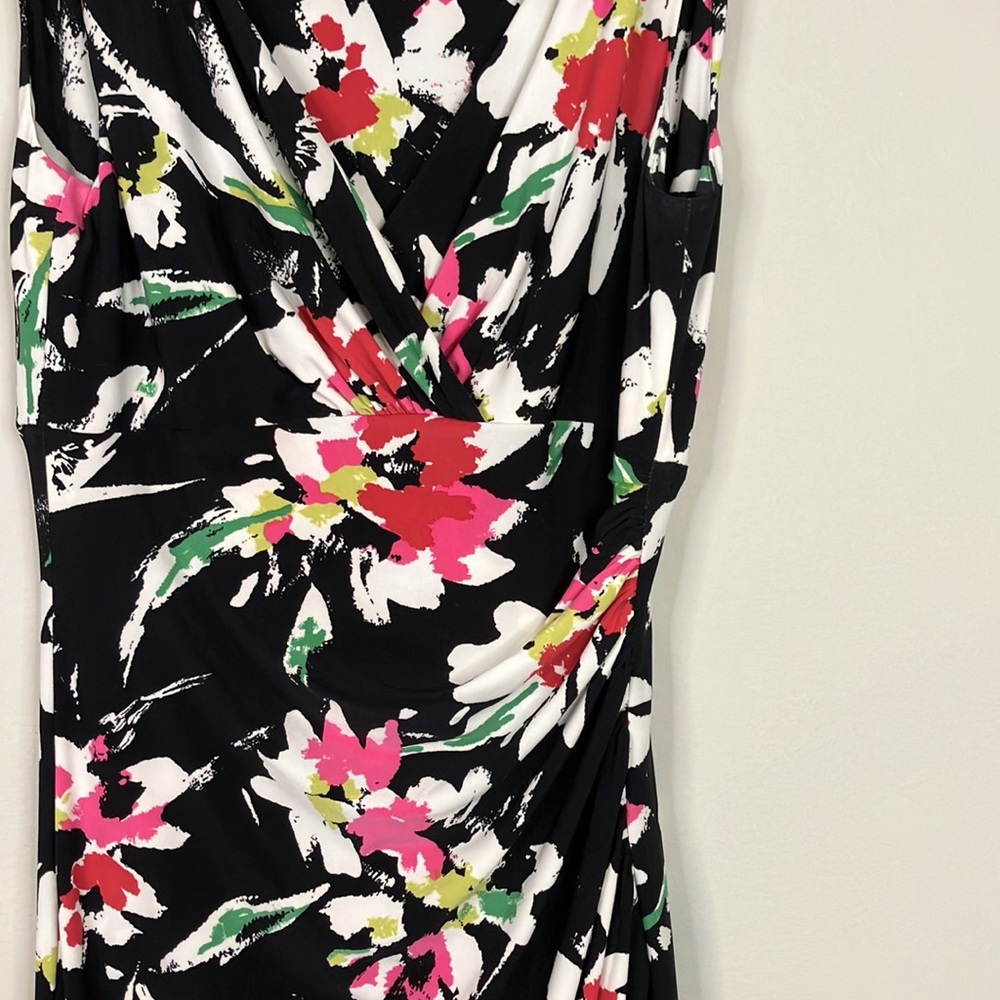 Ralph Lauren jersey floral cross top ruched dress - Picture 5 of 9